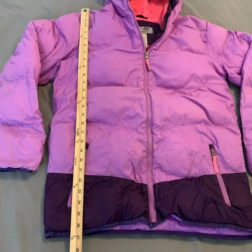 C9 By‎ Champion Jacket Girls XL 14-16 Purple Hooded Puffer Fleece Winter Coat